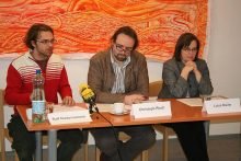 Ralf Niederhammer, Christoph Riedl und Superintendentin Luise Müller bei der Pressekonferenz