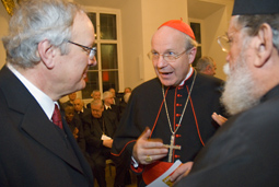 Bischof Michael Bünker, Kardinal Christoph Schönborn und Metropolit Michael Staikos (von li)