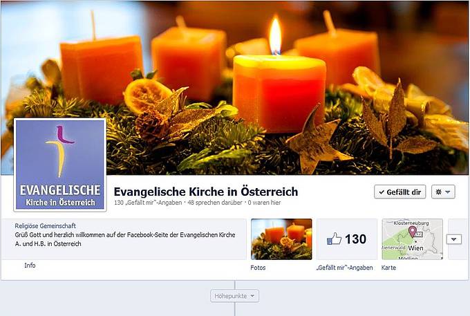 Neu auf Facebook: Die Evangelische Kirche in Österreich.