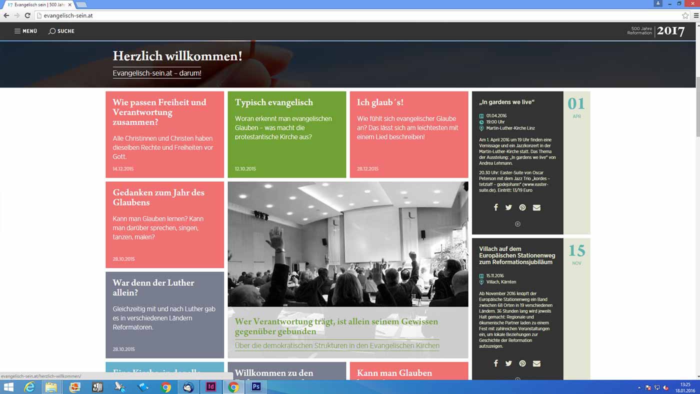 Eine neue Homepage in Vorbereitung auf das Reformationsjubiläum 2017. (Foto: screenshot)