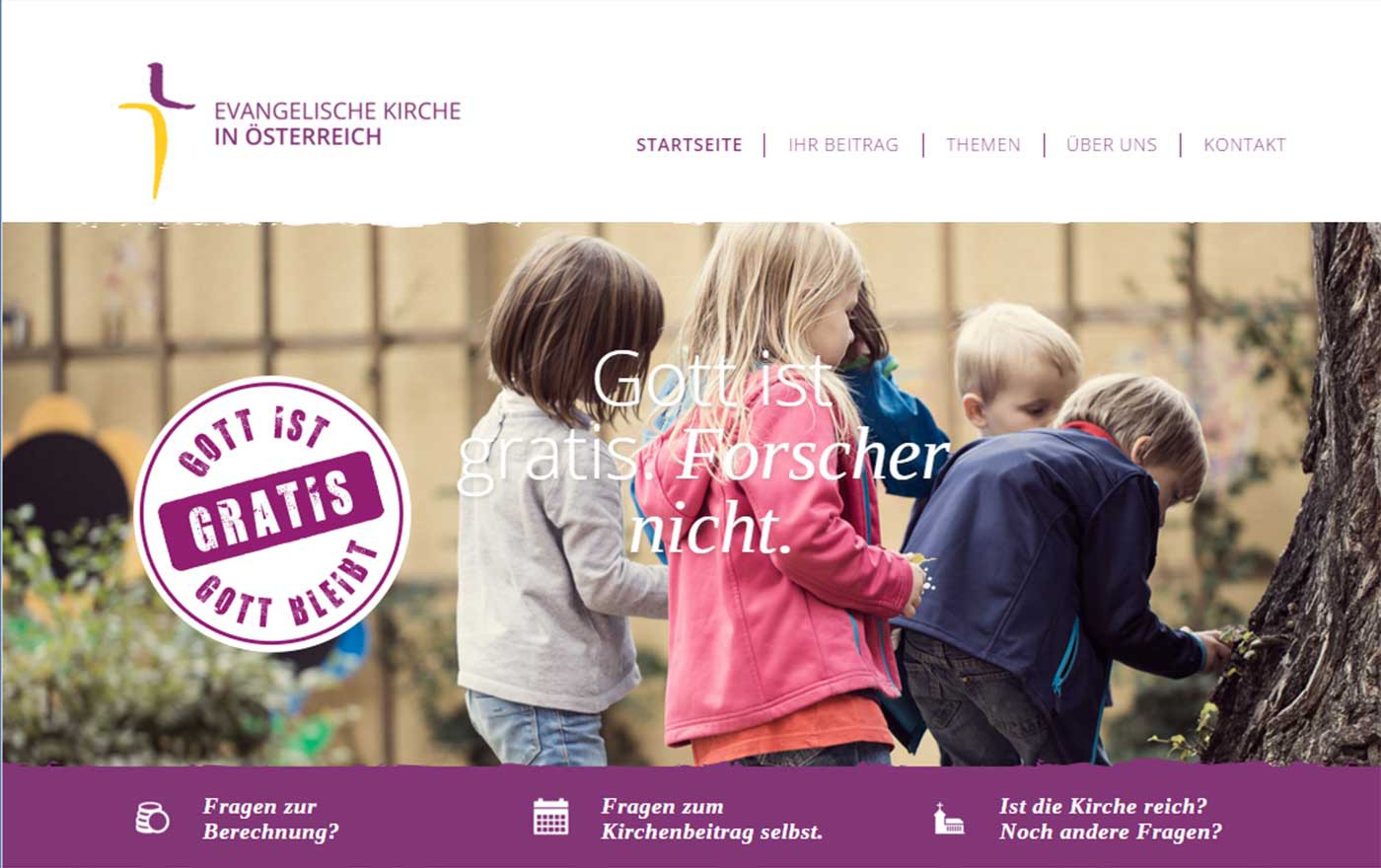 Alle Infos rund um das Thema Kirche und Geld auf www.gerecht.at (Foto: screenshot)