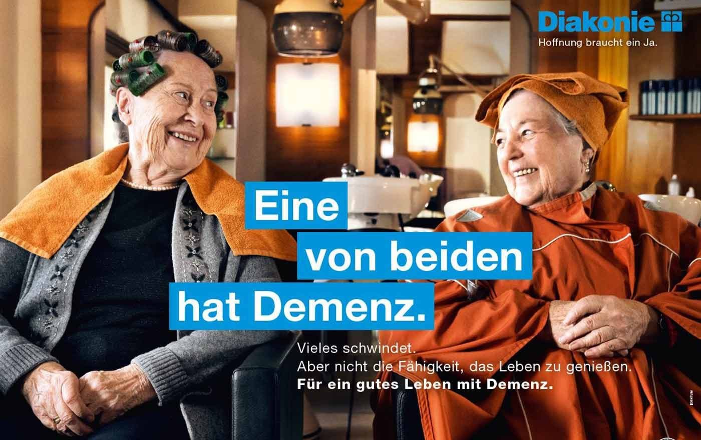 "Eine von beiden hat Demenz" - ein neues Bild der Krankheit will die Diakonie in ihrer Infokampagne vermitteln. Foto: Diakonie