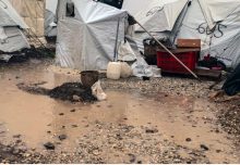 Das Lager Kara Tepe auf Lesbos steht zu großen Teilen unter Wasser. Foto: Diakonie