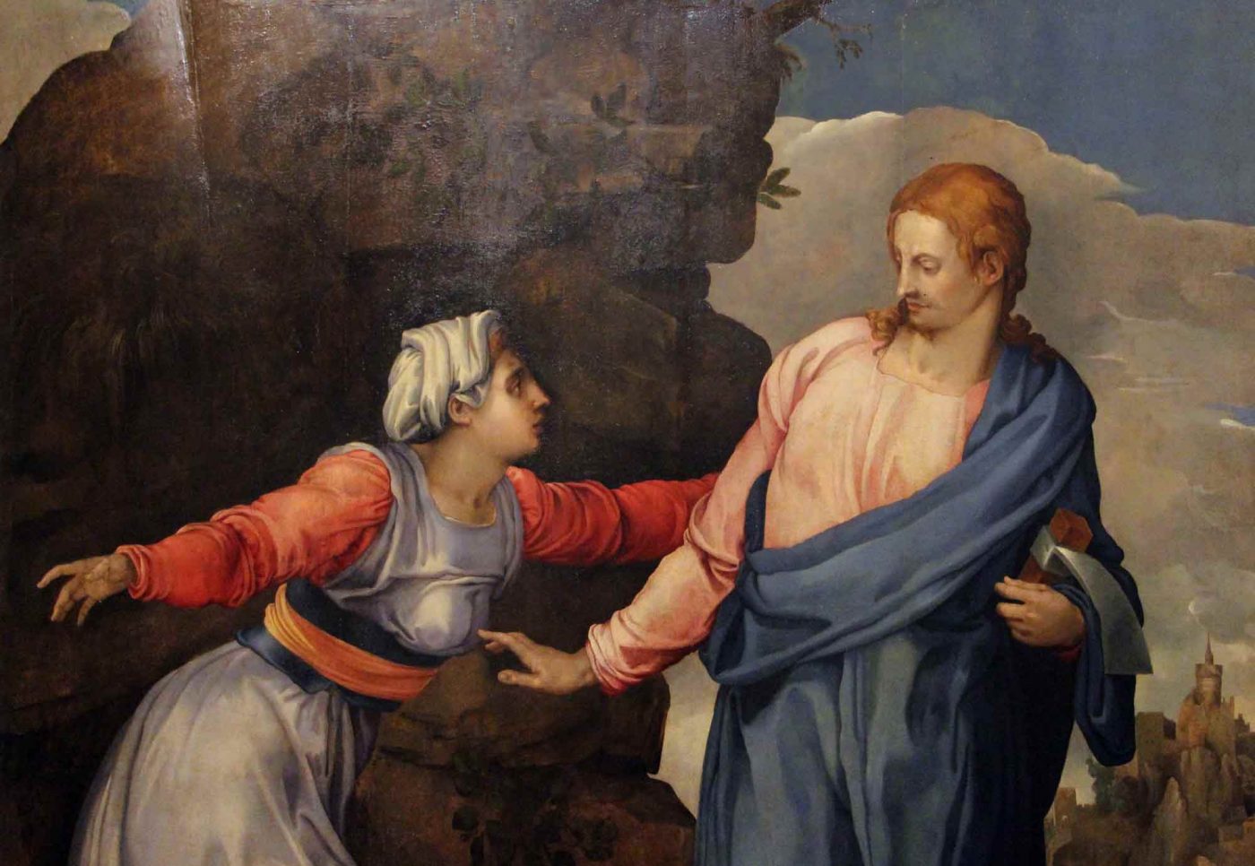 Die Begegnung Maria von Magdalas mit dem auferstandenen Jesus auf einem Gemälde von Battista Franco. Foto: wikimedia/Sailko/cc by sa 3.0