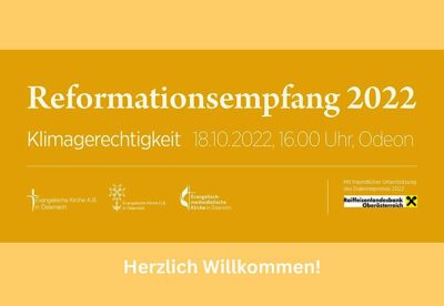 Der Reformationsempfang 2022 kann ab 16 Uhr live auf dem YouTube-Kanal der Evangelischen Kirche in Österreich mitverfolgt werden. Grafik: YouTube-Kanal der EKOE/Screenshot