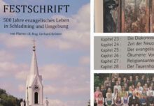 Die Festschrift gibt Einblick in Geschichte und Gegenwart der Evangelischen Pfarrgemeinde Schladming. (Fotocollage: epd/Trojan)