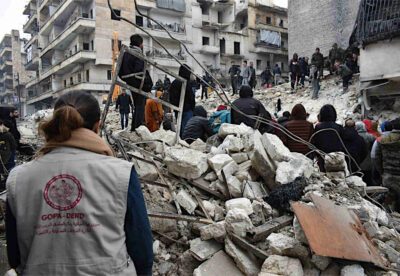 Tausende Menschen sind bei schweren Erdbeben in der Türkei und Syrien ums Leben gekommen. (Foto: gopa-derd, Partnerorganisation der Diakonie Katastrophenhilfe in Syrien)